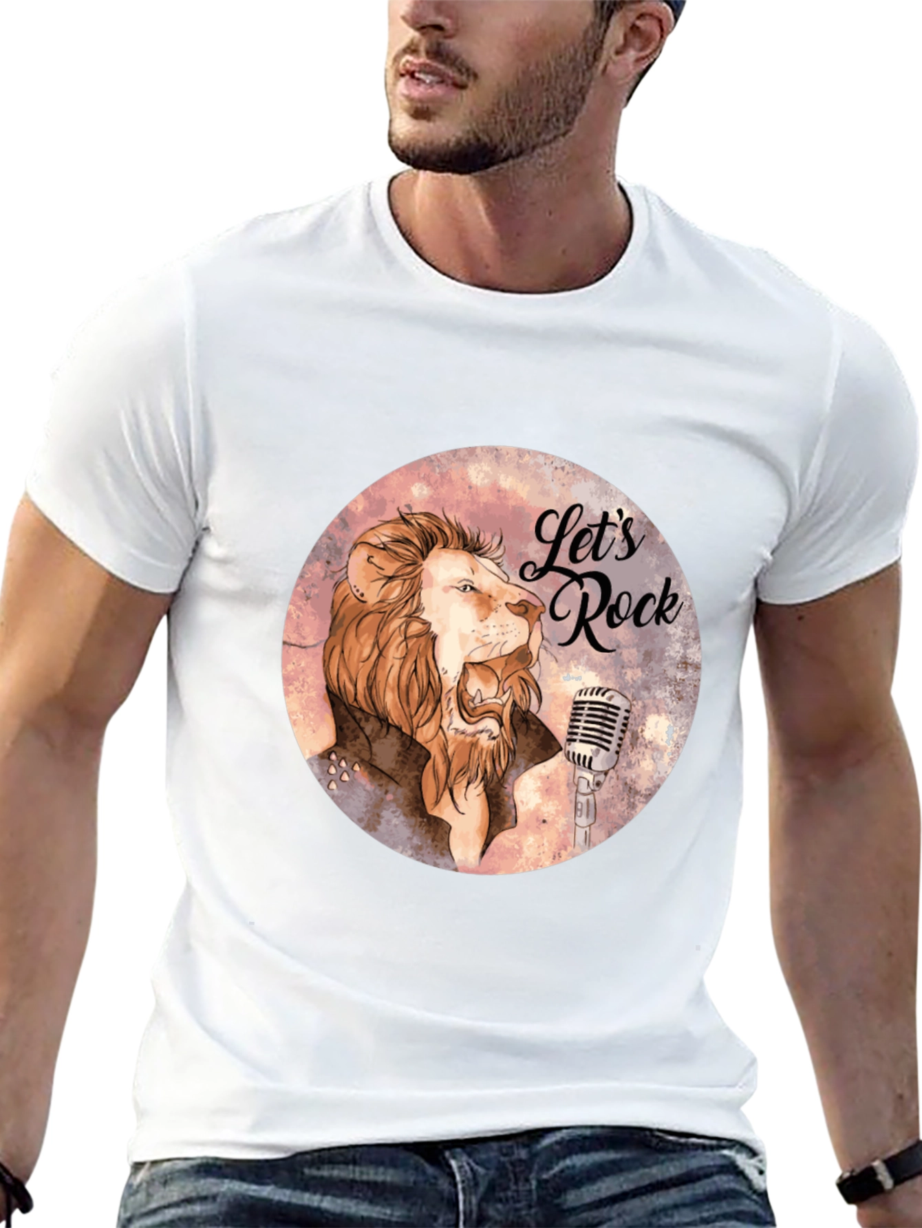 Camiseta Negra Lets Rock con León Cantante