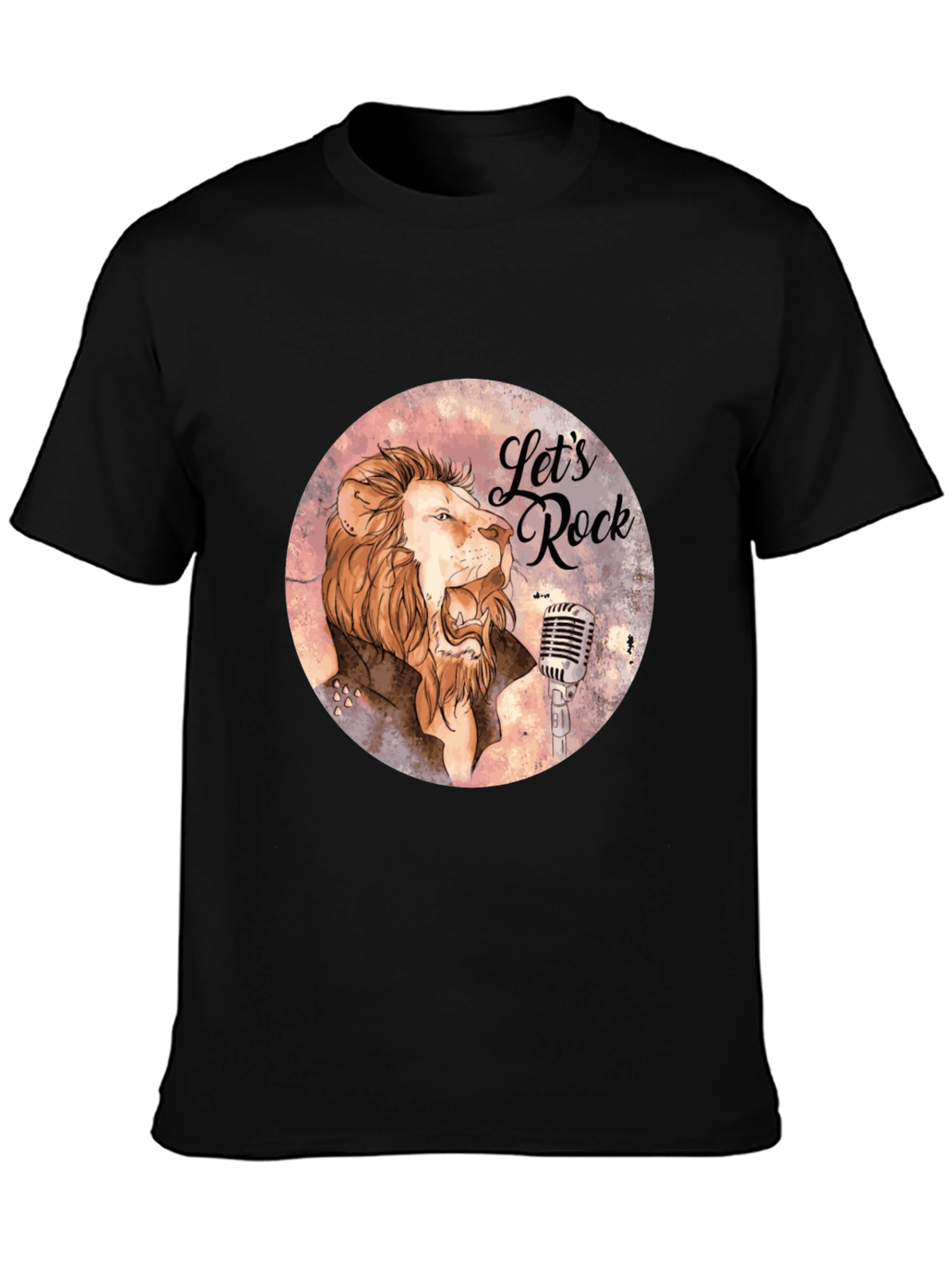 Camiseta Negra Lets Rock con León Cantante