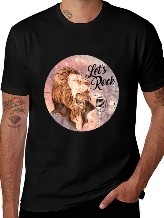 Camiseta Negra Lets Rock con León Cantante