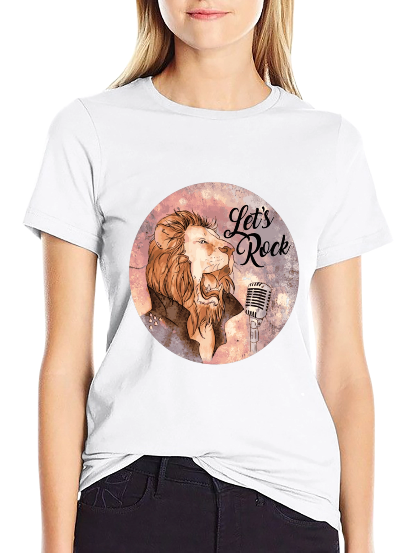 Camiseta Negra Lets Rock con León Cantante