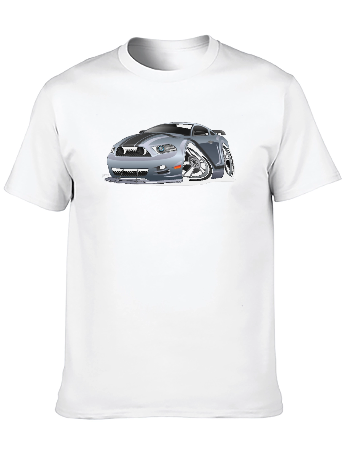 Camiseta Negra Estampada Coche Deportivo
