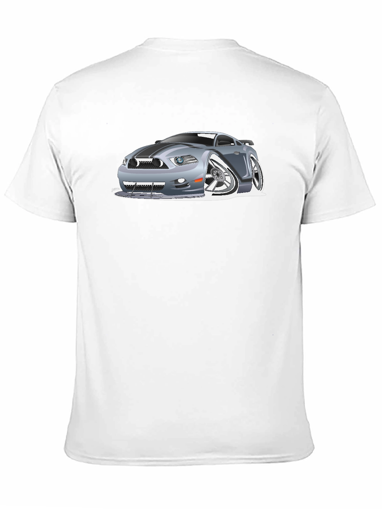 Camiseta Negra Estampada Coche Deportivo