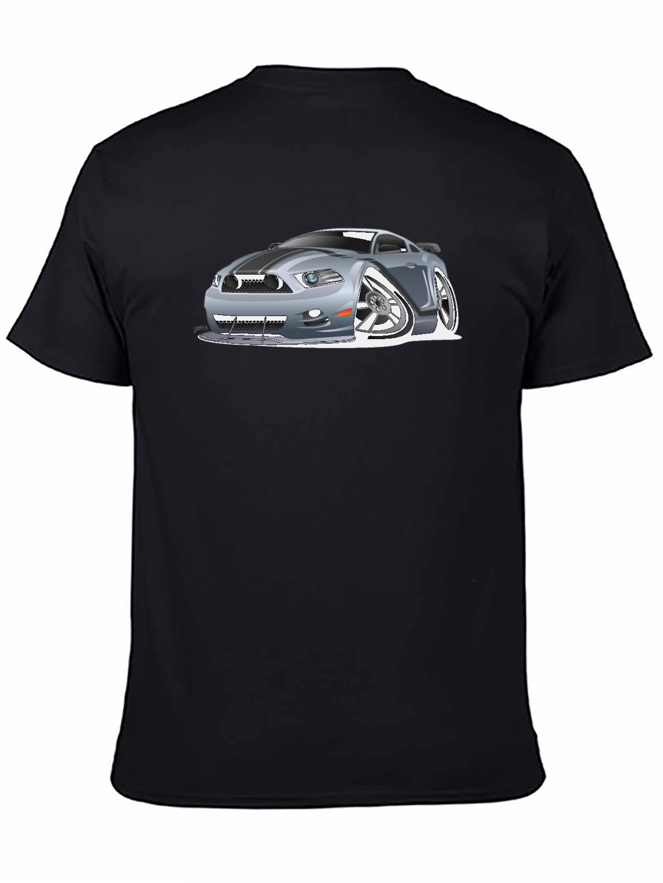 Camiseta Negra Estampada Coche Deportivo