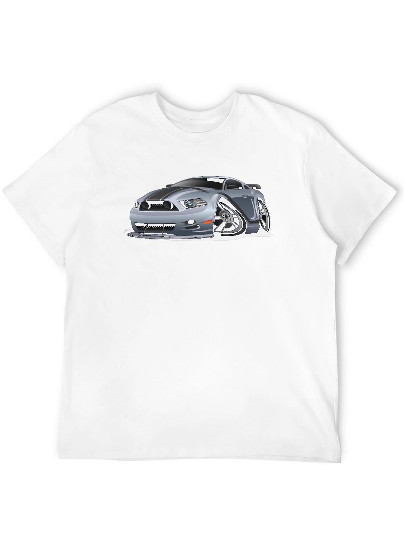 Camiseta Negra Estampada Coche Deportivo