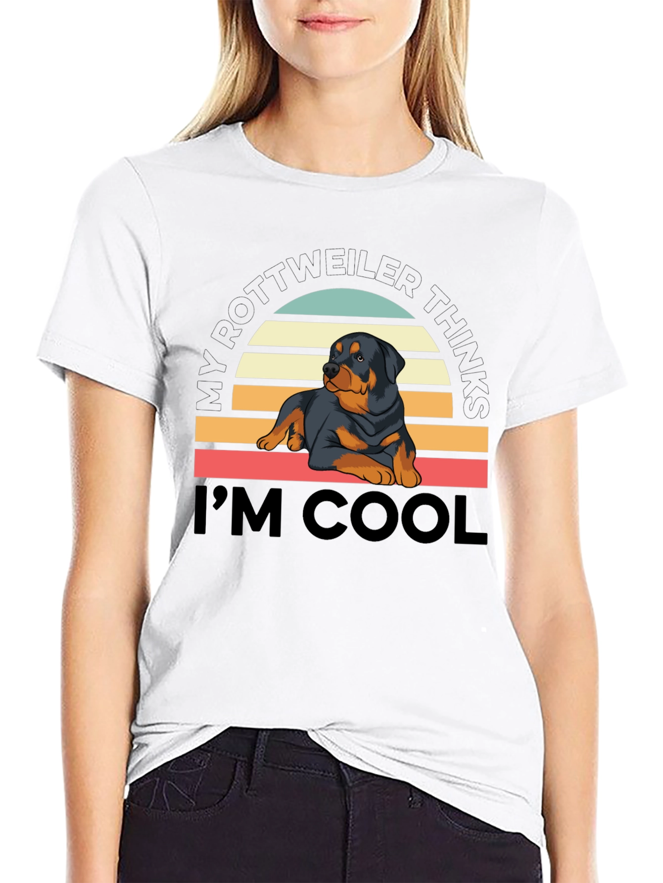 Camiseta Rottweiler Cool con Diseño Retro