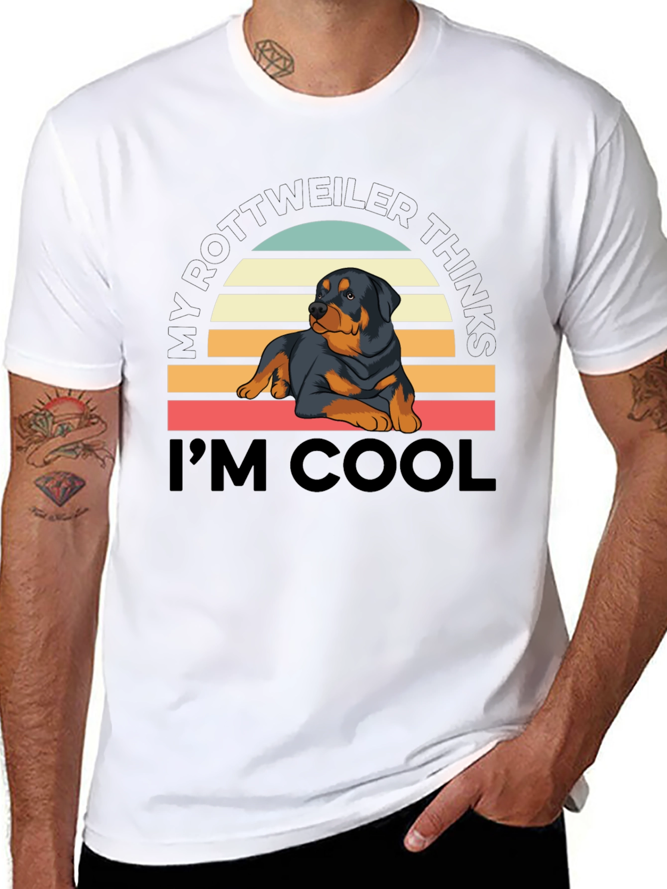 Camiseta Rottweiler Cool con Diseño Retro
