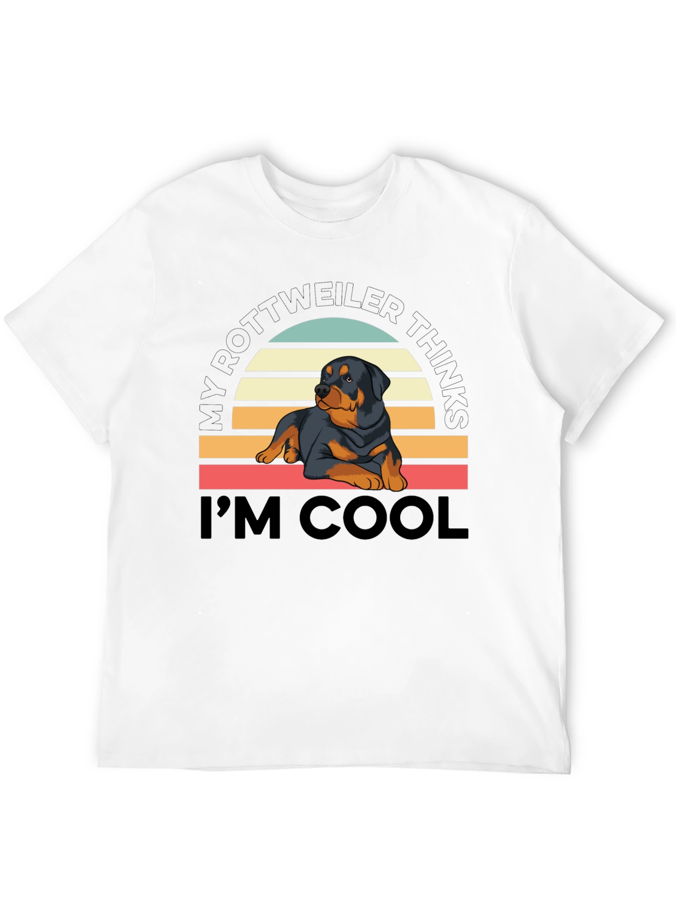Camiseta Rottweiler Cool con Diseño Retro