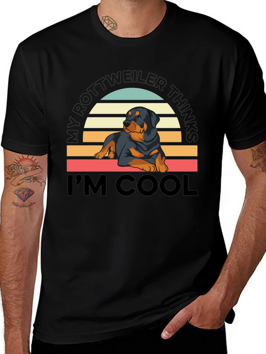 Camiseta Rottweiler Cool con Diseño Retro