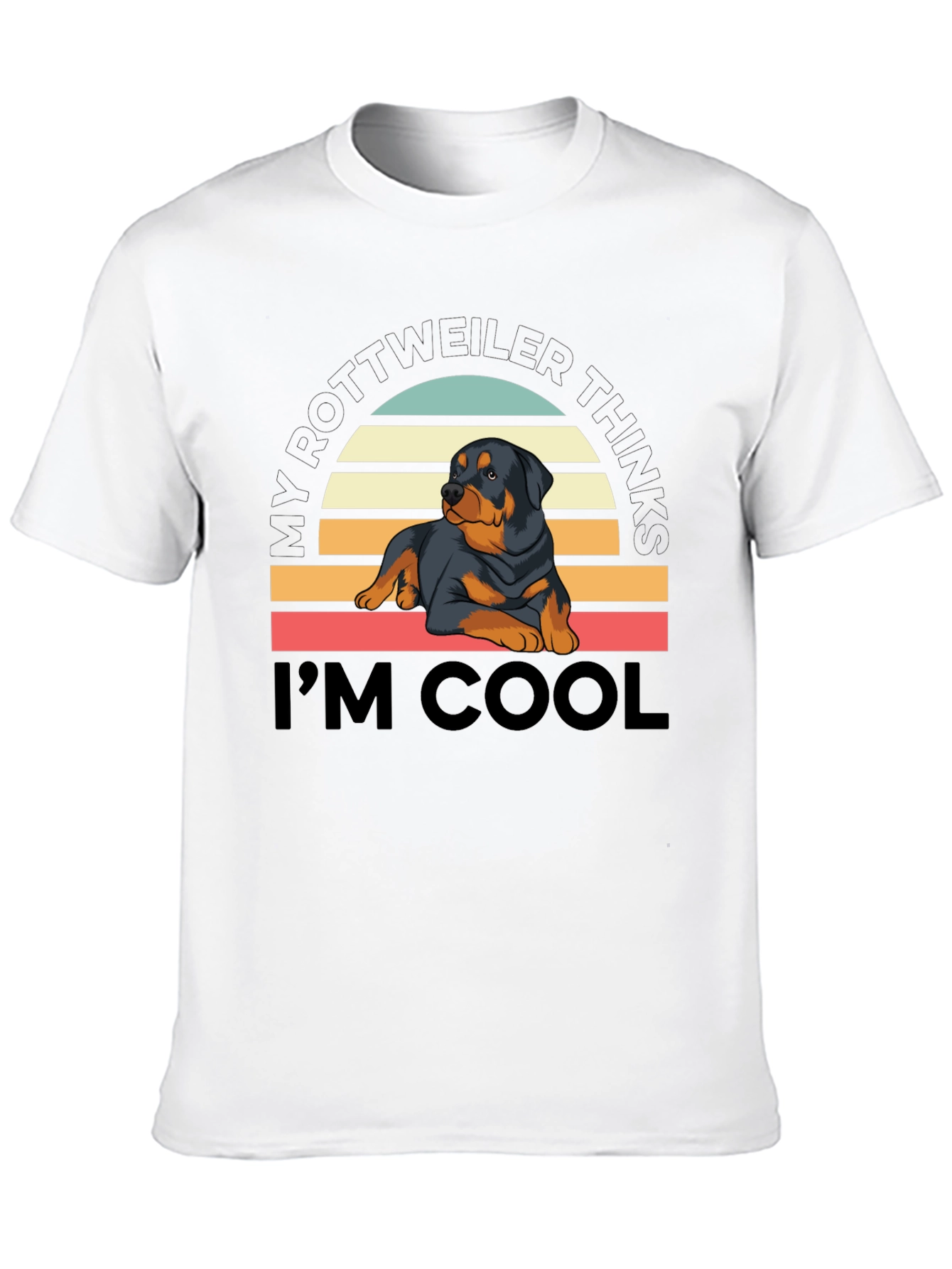 Camiseta Rottweiler Cool con Diseño Retro