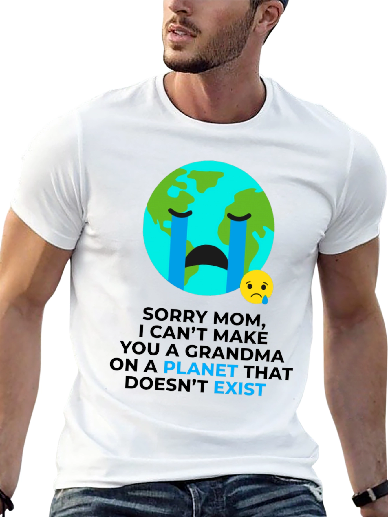 Camiseta Negra con Diseño de Conciencia Ambiental