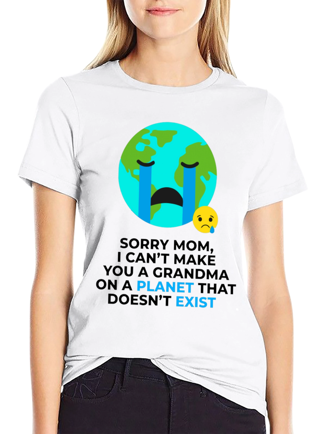 Camiseta Negra con Diseño de Conciencia Ambiental