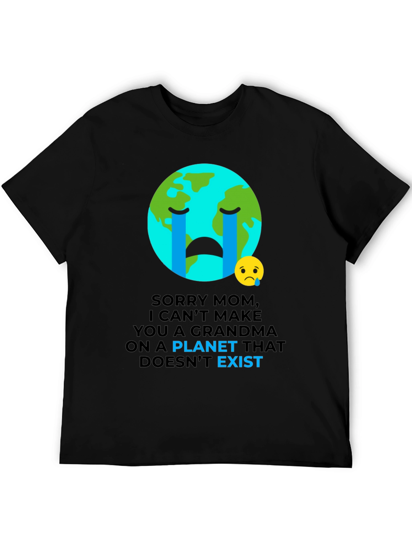 Camiseta Negra con Diseño de Conciencia Ambiental