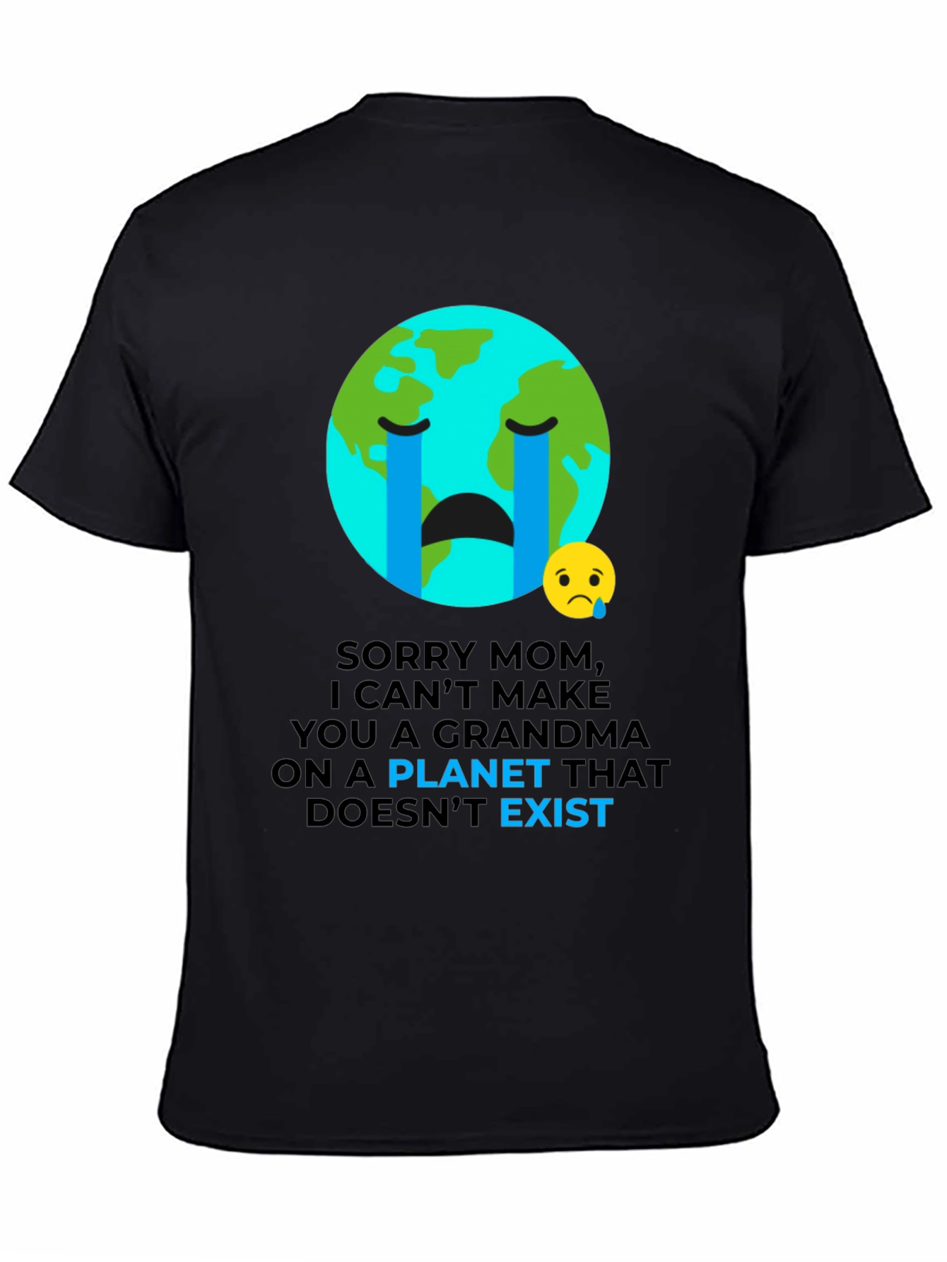Camiseta Negra con Diseño de Conciencia Ambiental
