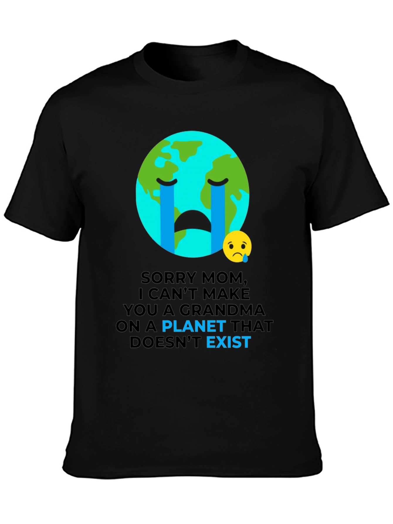 Camiseta Negra con Diseño de Conciencia Ambiental