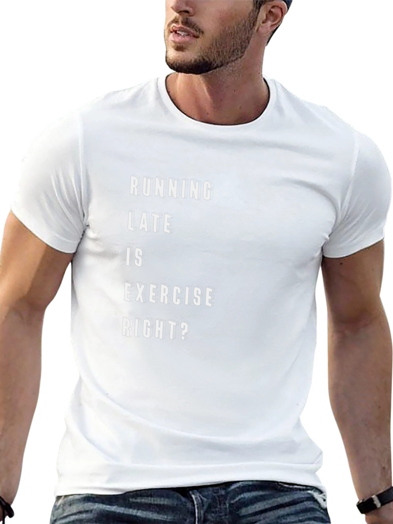 Camiseta Negra Graciosa: Running Late Is Exercise Right?