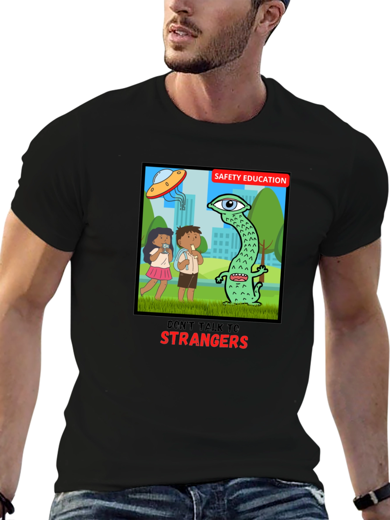 Camiseta Negra: Seguridad para Niños