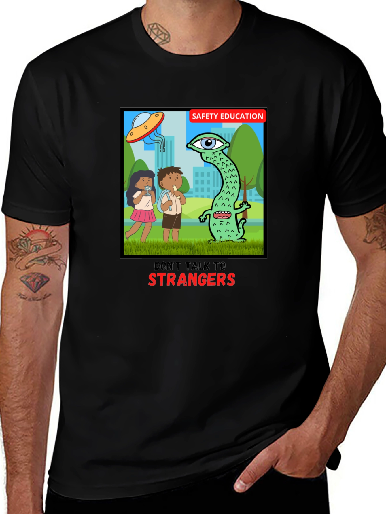 Camiseta Negra: Seguridad para Niños