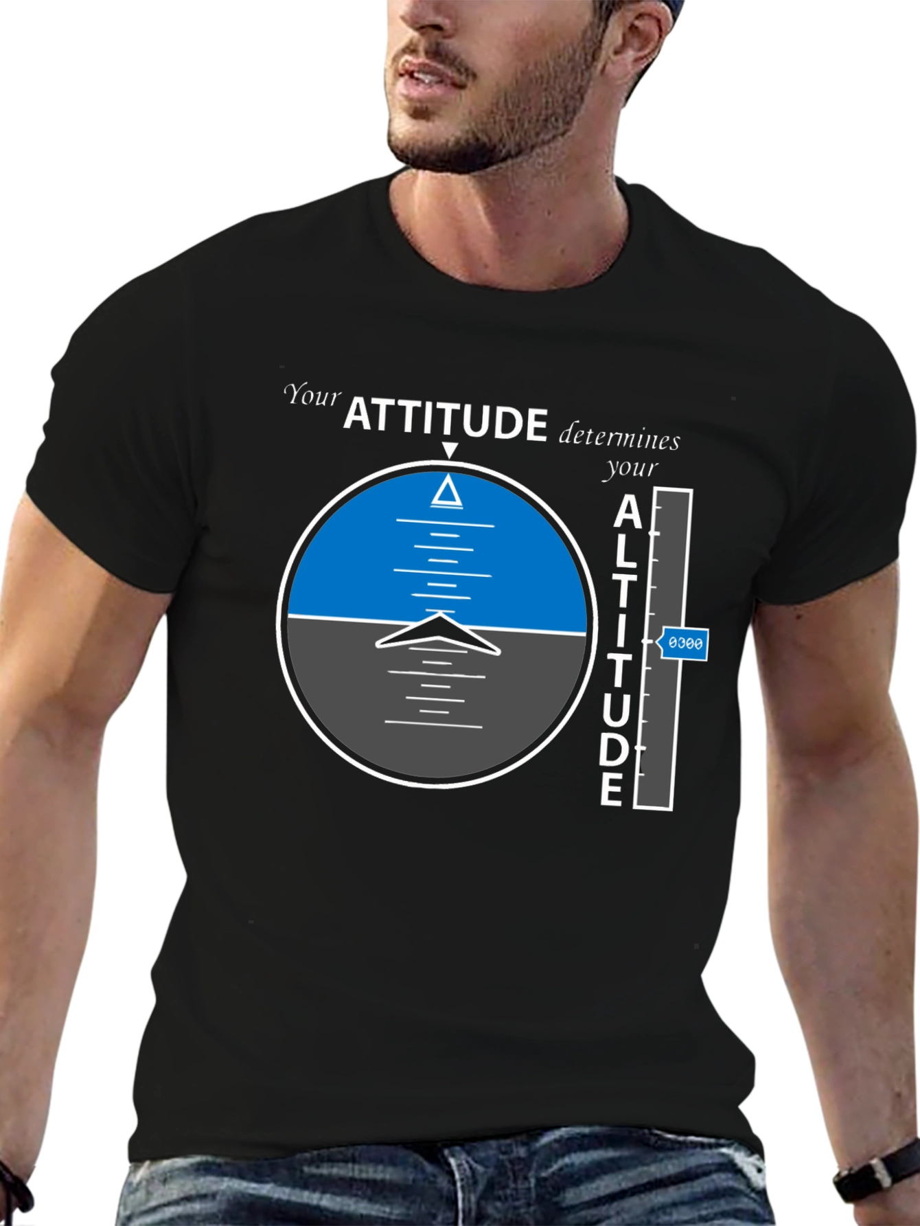 Camiseta Negra: Actitud y Altitud en Vuelo