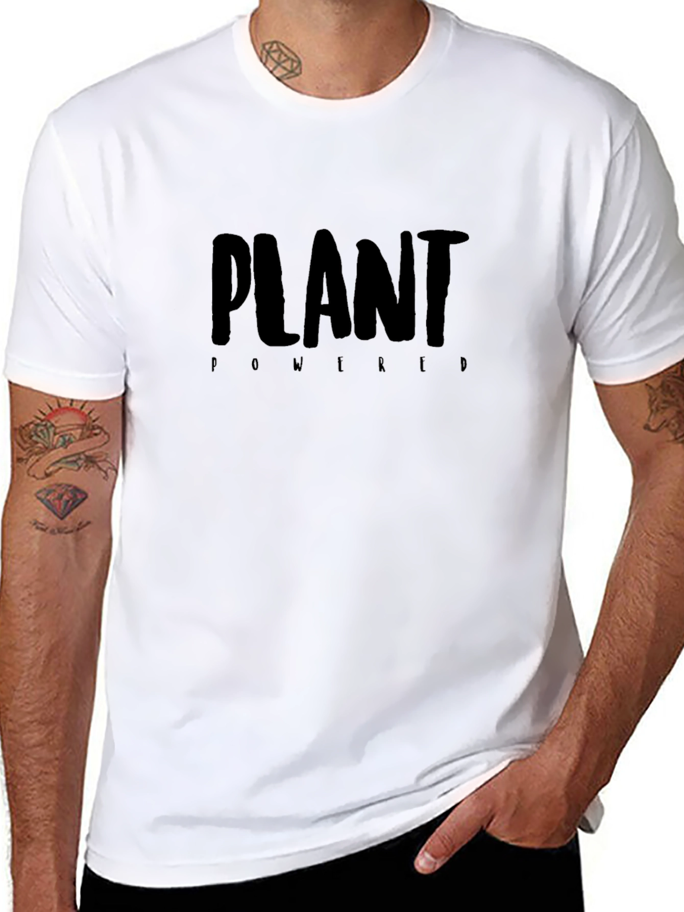 Camiseta Negra Plant Powered - Vegana y con Estilo