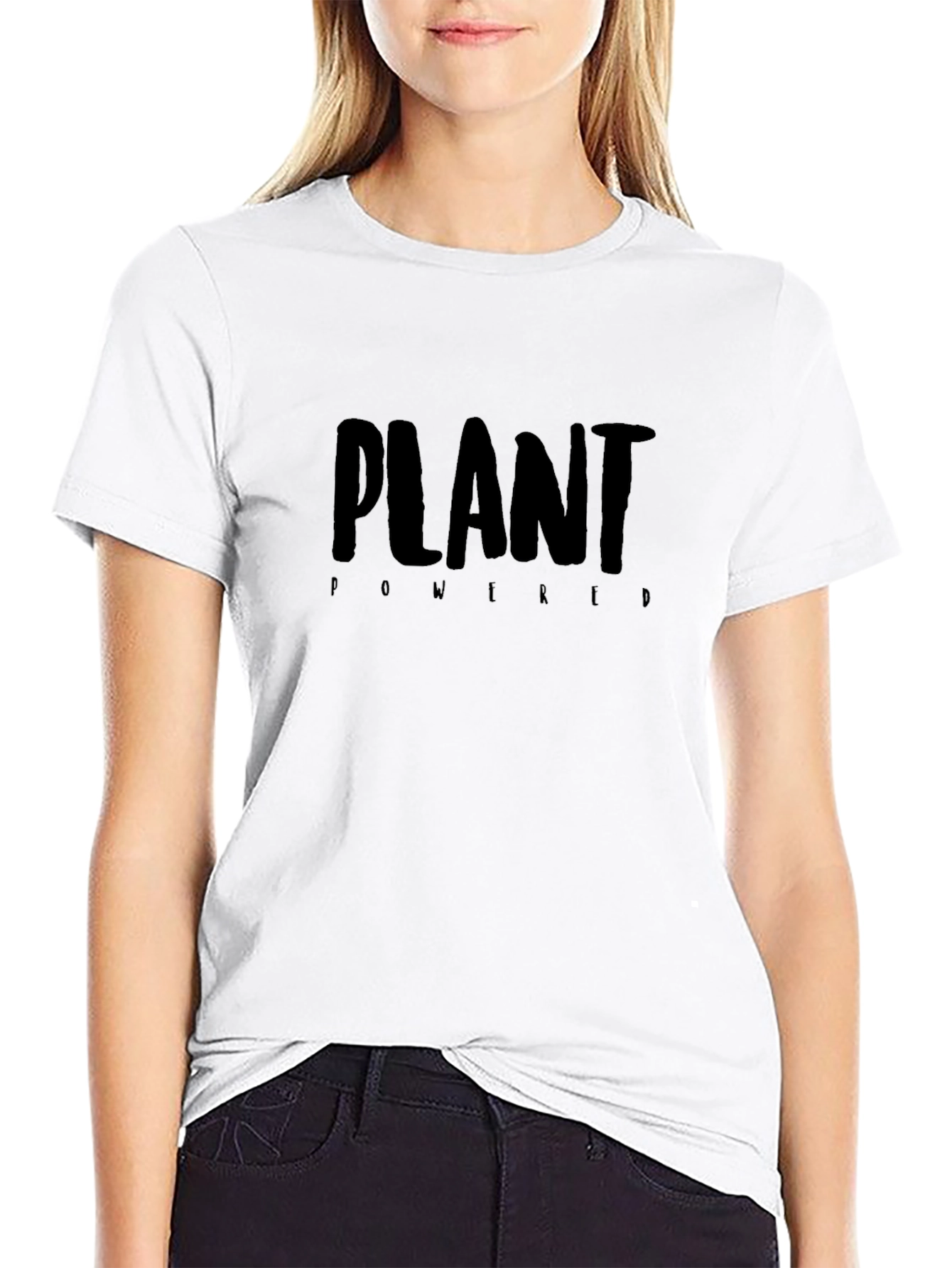 Camiseta Negra Plant Powered - Vegana y con Estilo