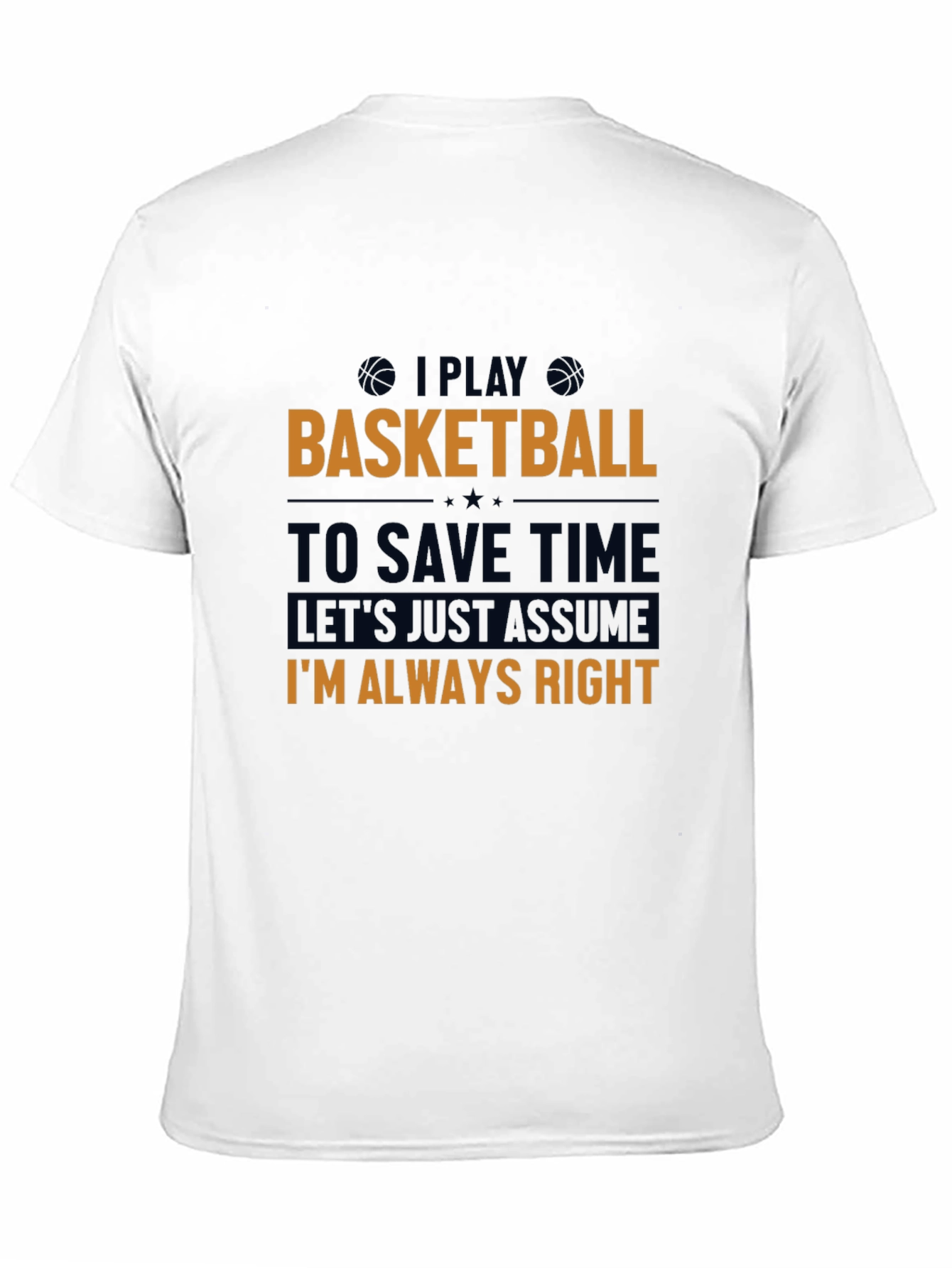Camiseta Negra con Estampado de Baloncesto para Hombre