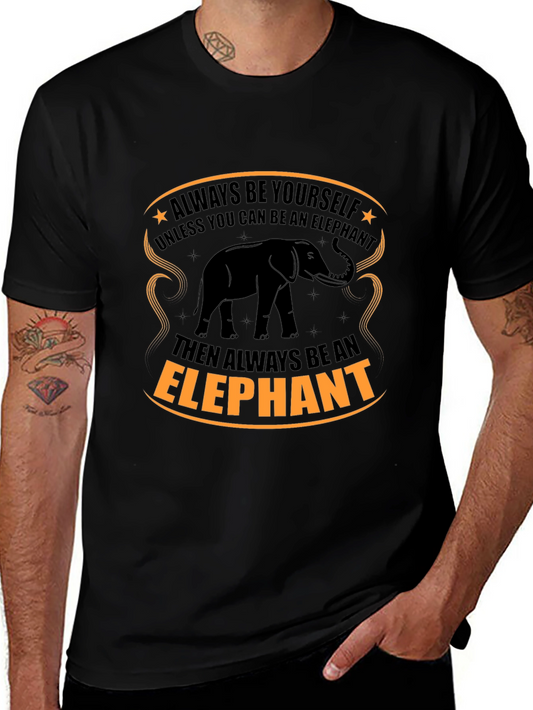 Camiseta Negra con Diseño de Elefante