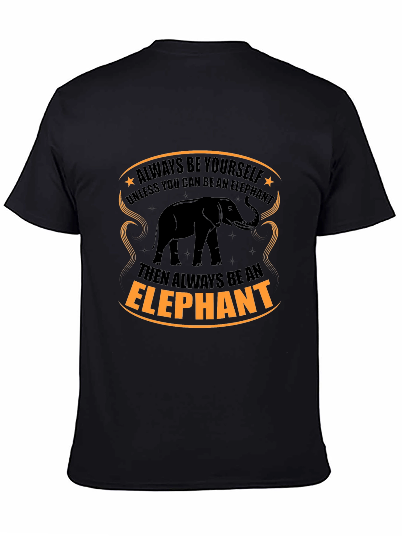Camiseta Negra con Diseño de Elefante