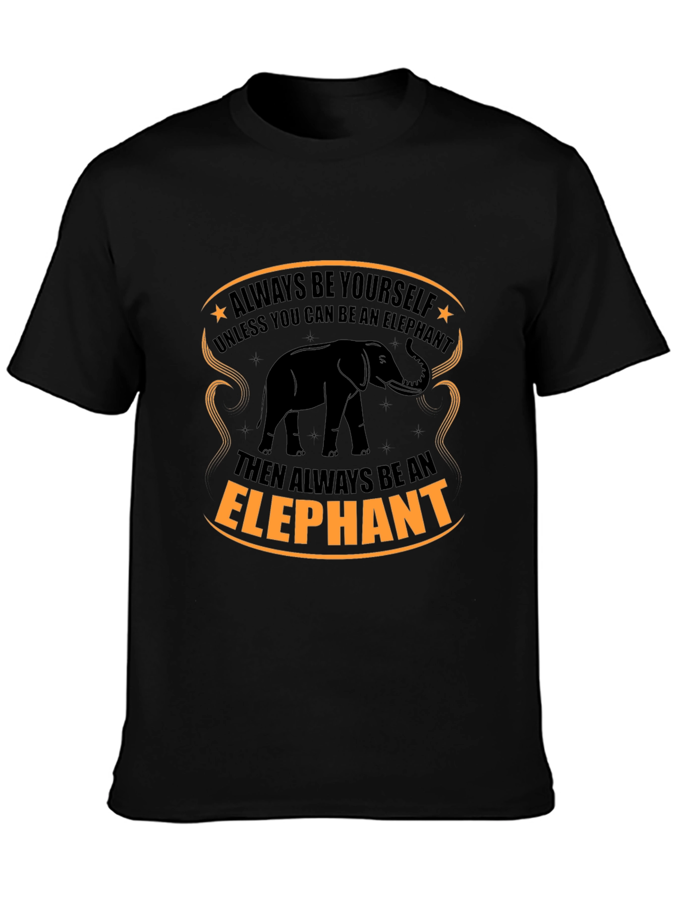 Camiseta Negra con Diseño de Elefante