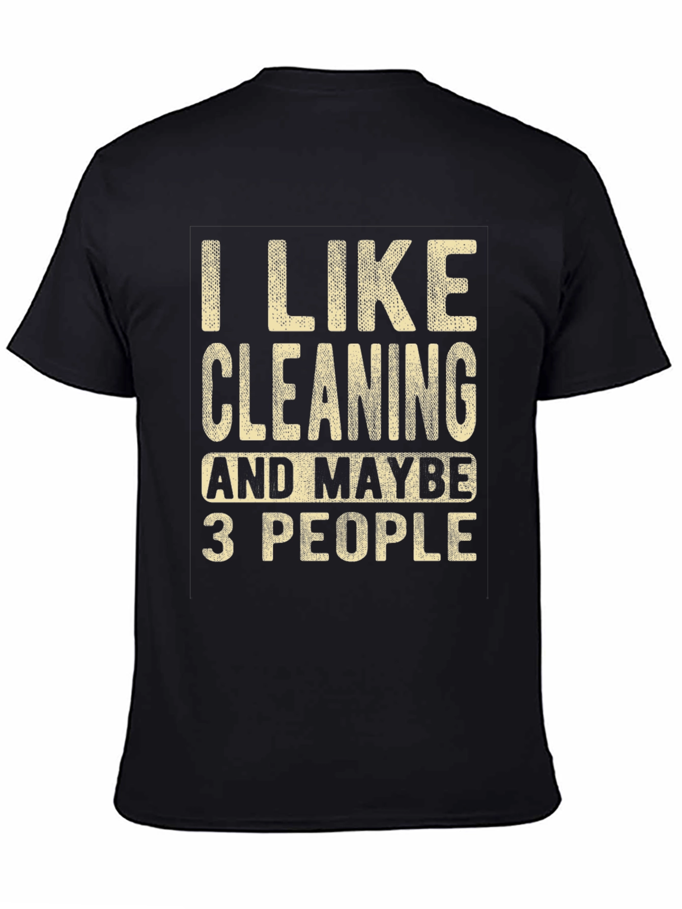 Camiseta Negra con Estampa Divertida de Limpieza