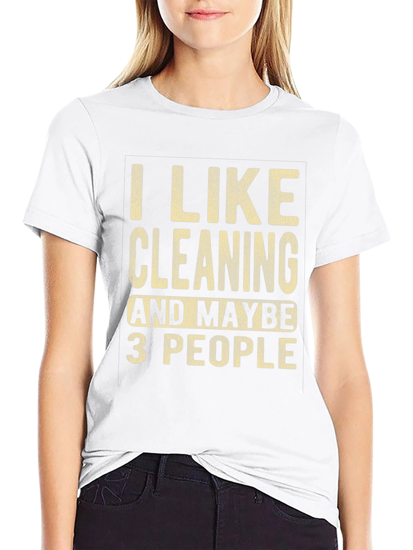 Camiseta Negra con Estampa Divertida de Limpieza