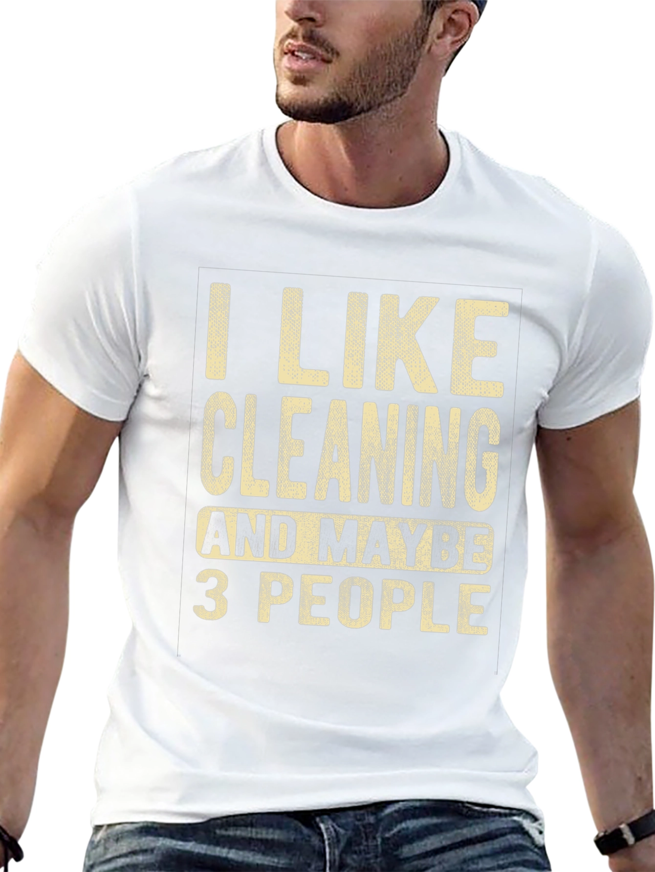 Camiseta Negra con Estampa Divertida de Limpieza