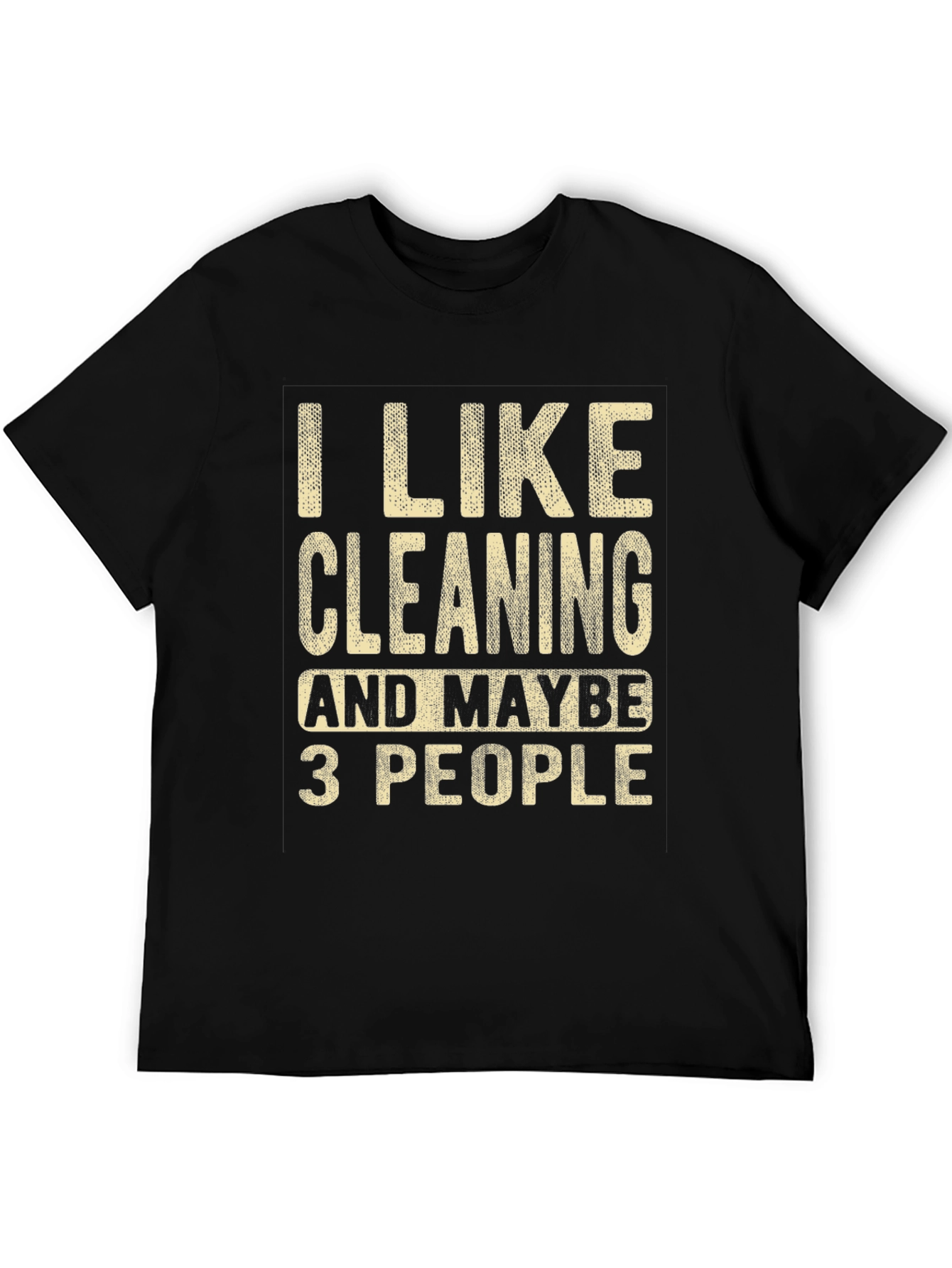 Camiseta Negra con Estampa Divertida de Limpieza
