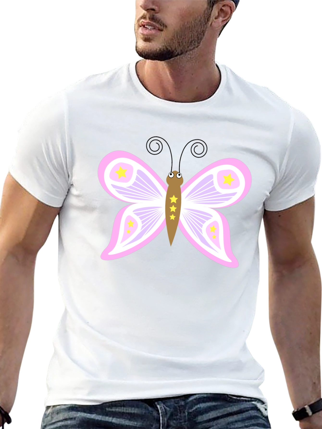 Camiseta Negra con Mariposa Estrellada