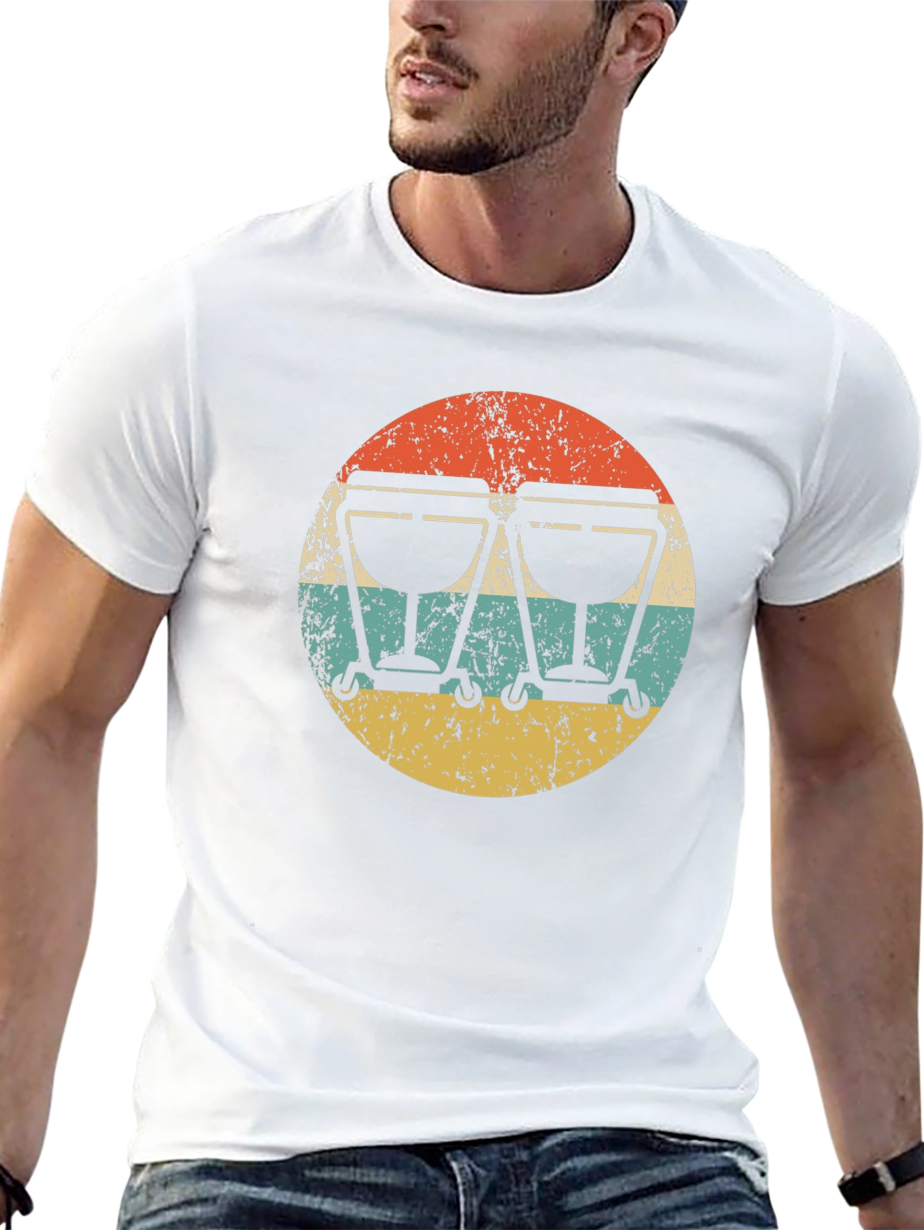 Camiseta Hombre Diseño Retro Bongo Música