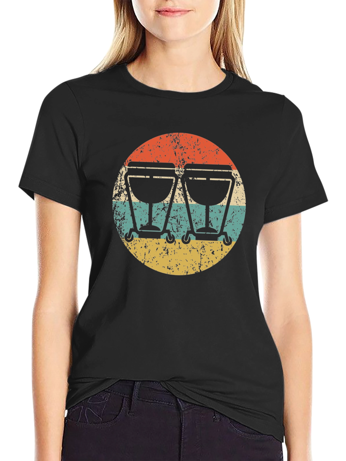 Camiseta Hombre Diseño Retro Bongo Música