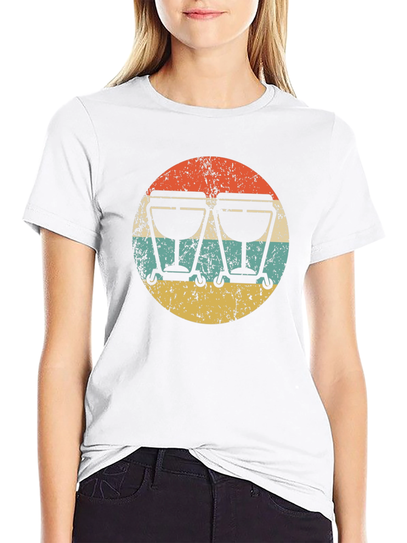 Camiseta Hombre Diseño Retro Bongo Música