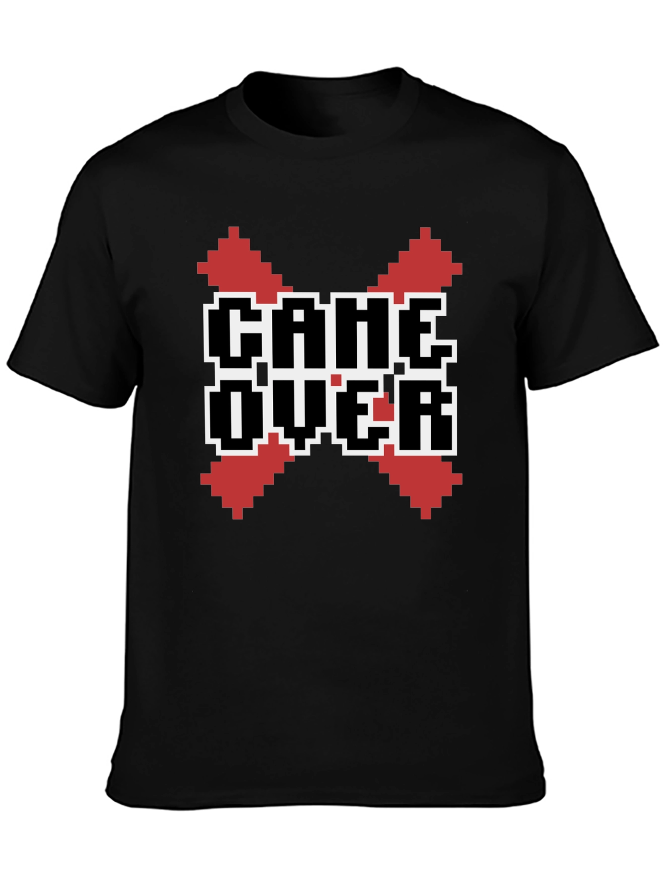 Camiseta Negra Game Over Pixel Art