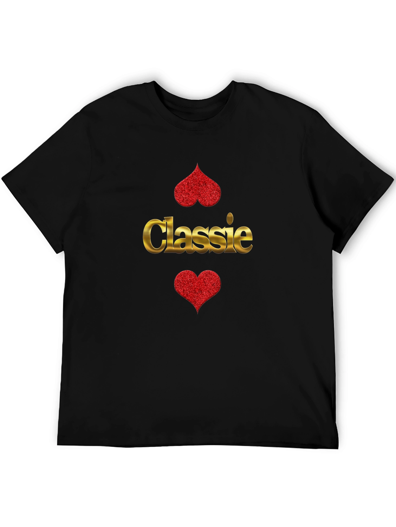 Camiseta Negra Clássica Corazón Brillante