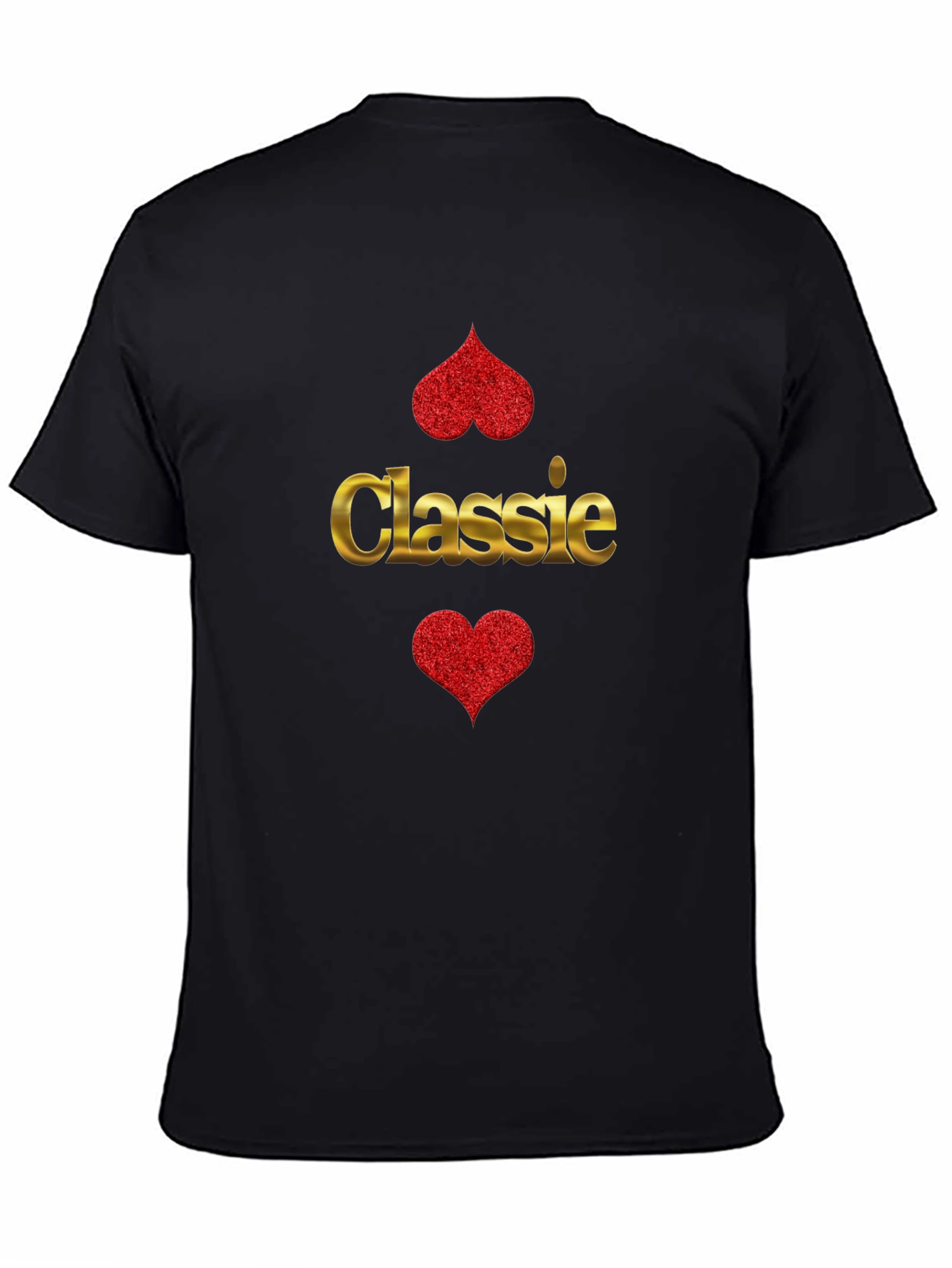 Camiseta Negra Clássica Corazón Brillante