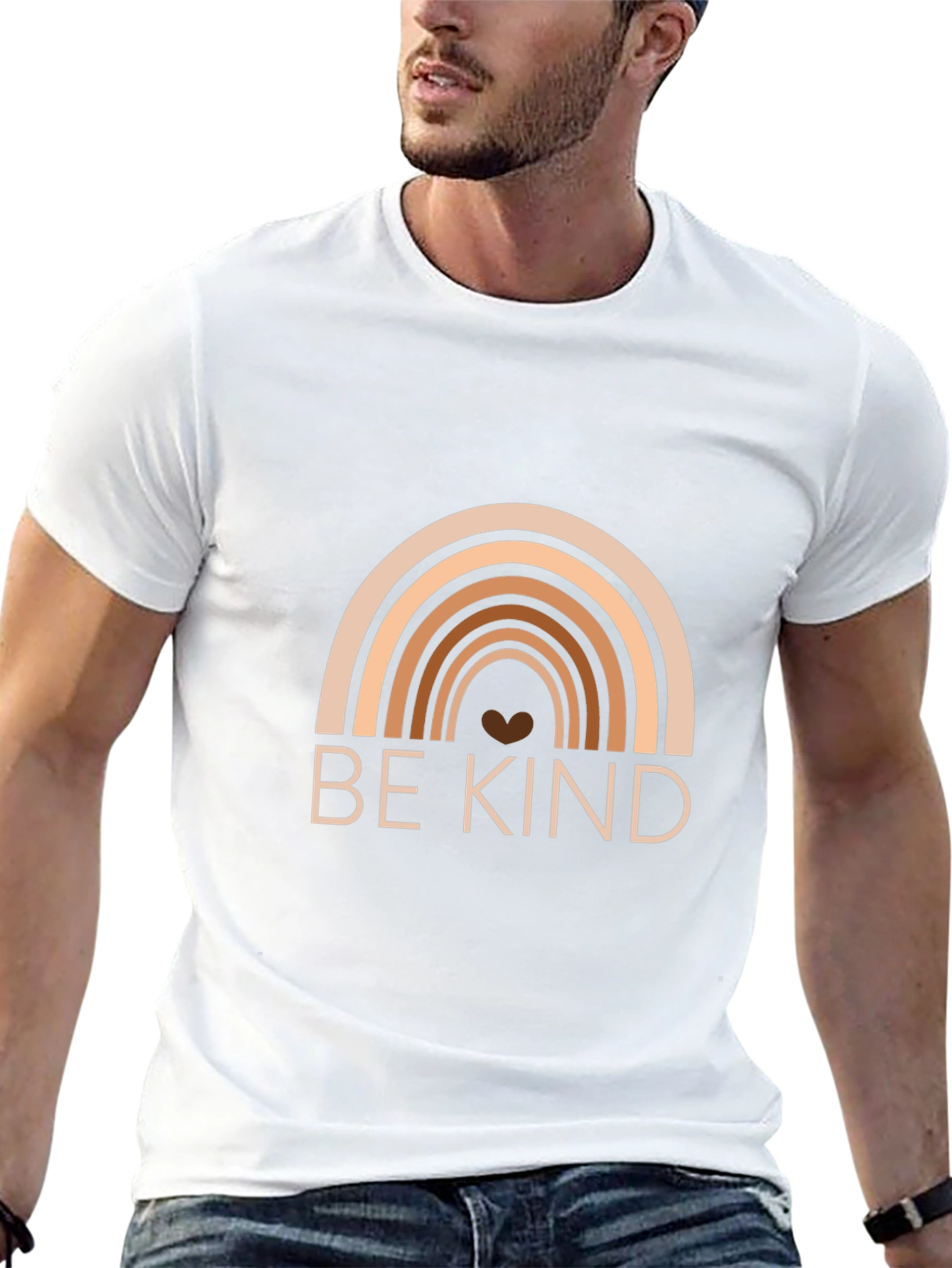 Camiseta Negra Sé amable con Arcoíris