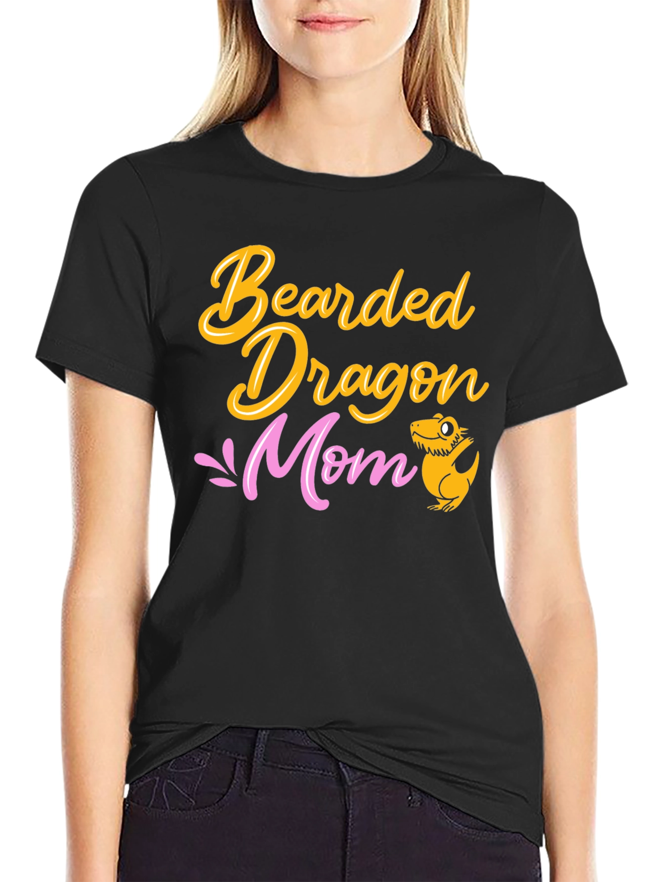 Camiseta Negra Mamá Dragón Barbudo