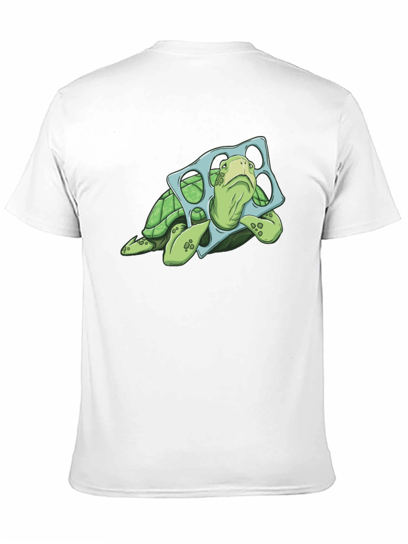 Camiseta Negra con Tortuga y Aro de Plástico