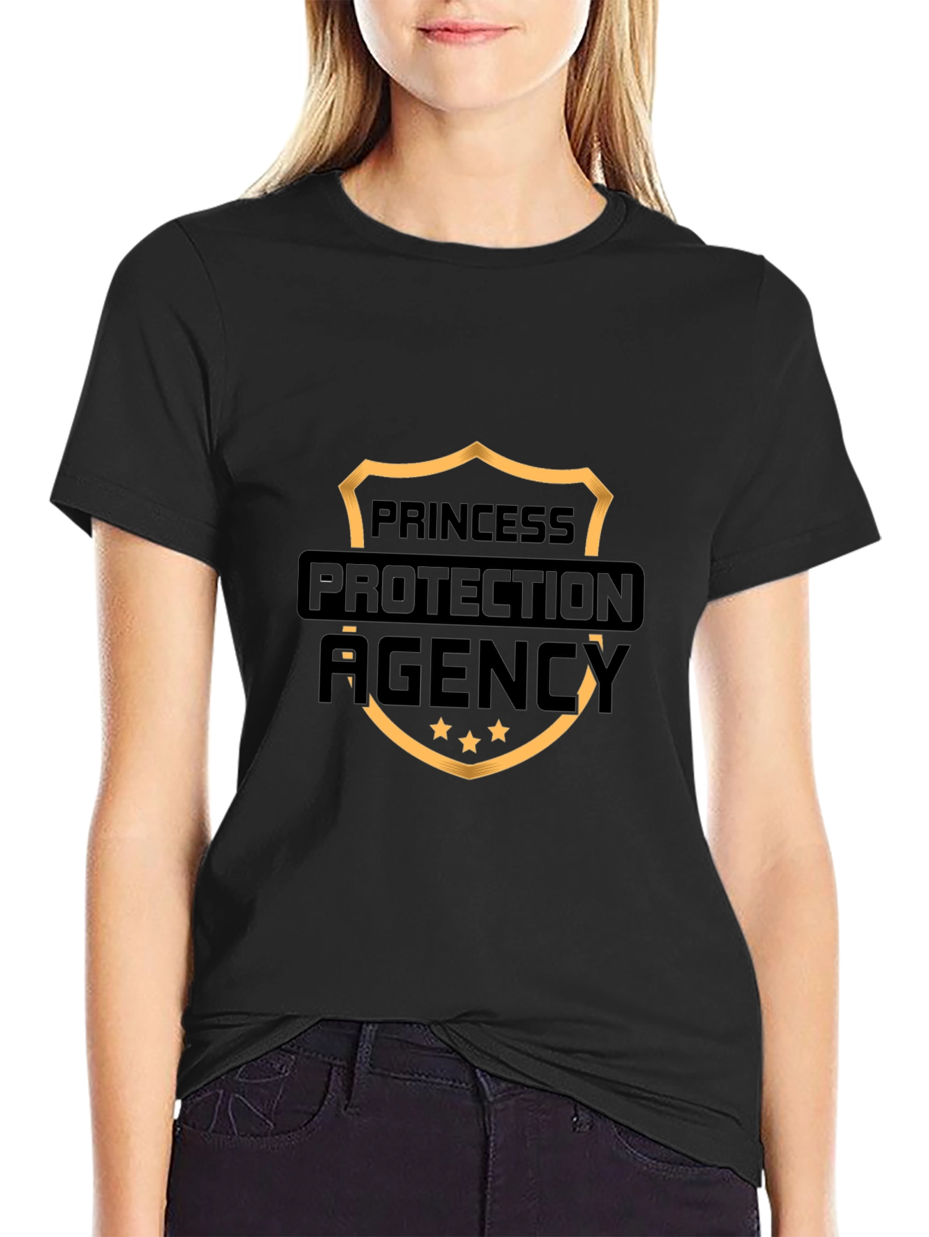 Camiseta Negra Agencia Protección Princesas