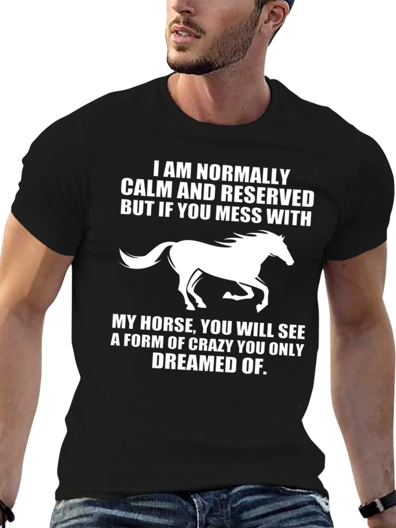 Camiseta Hombre Caballo Crazy