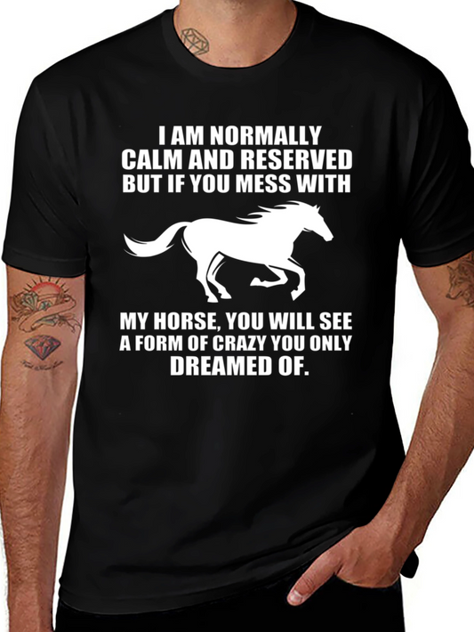 Camiseta Hombre Caballo Crazy