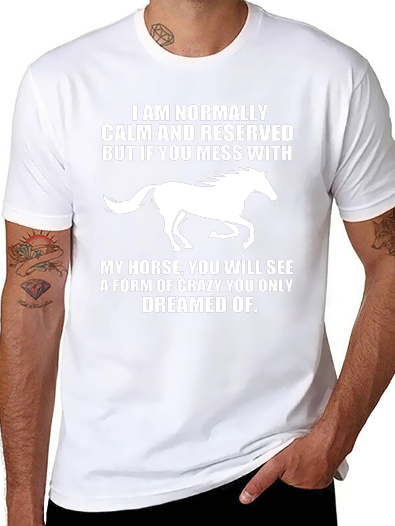 Camiseta Hombre Caballo Crazy