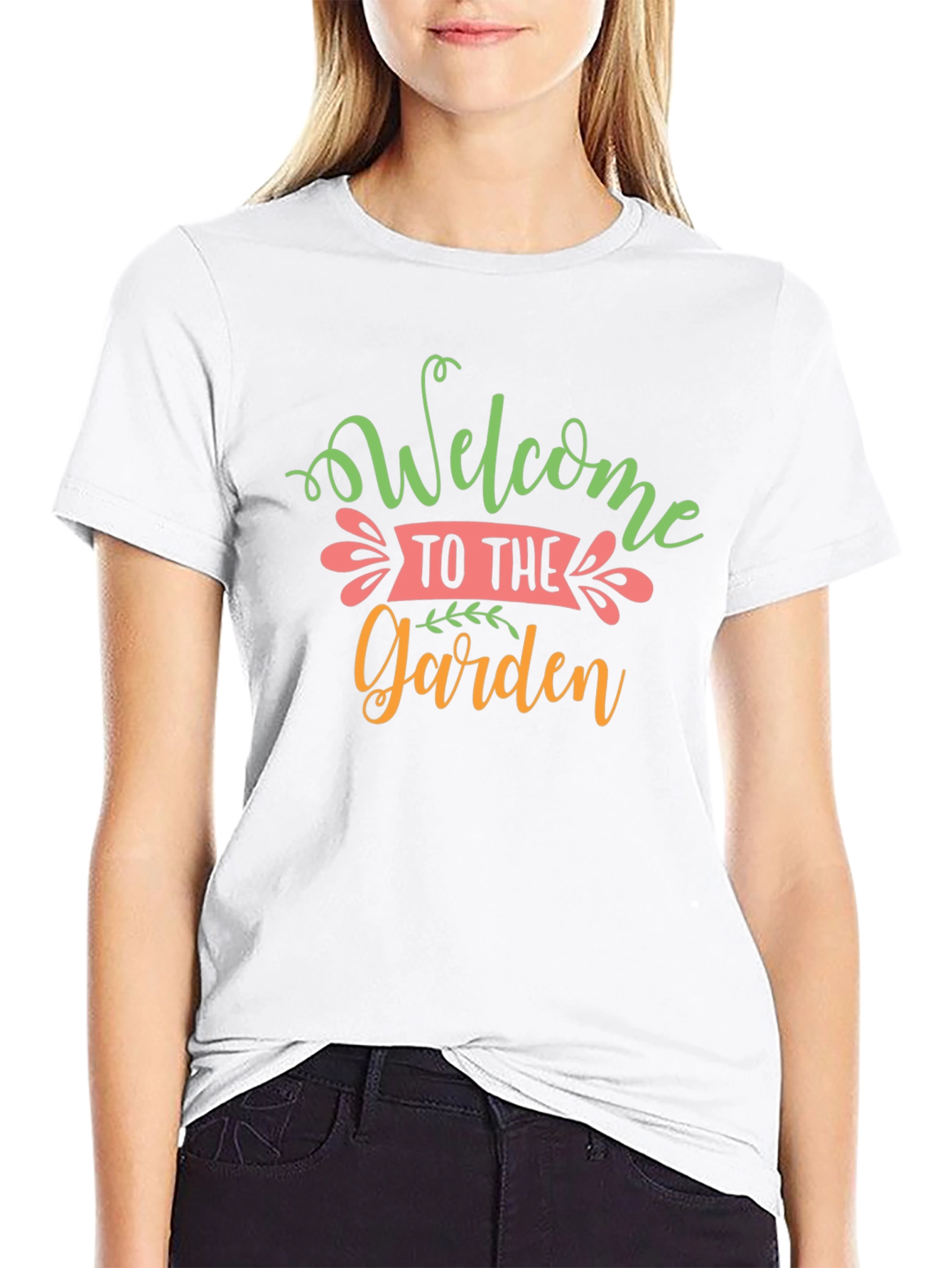 Camiseta Negra Diseño Welcome to the Garden