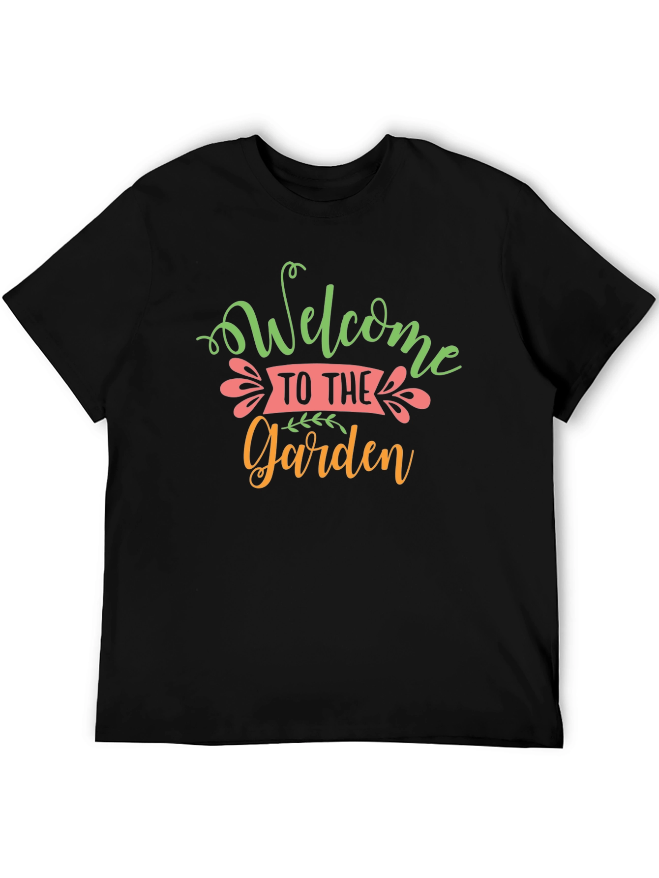 Camiseta Negra Diseño Welcome to the Garden