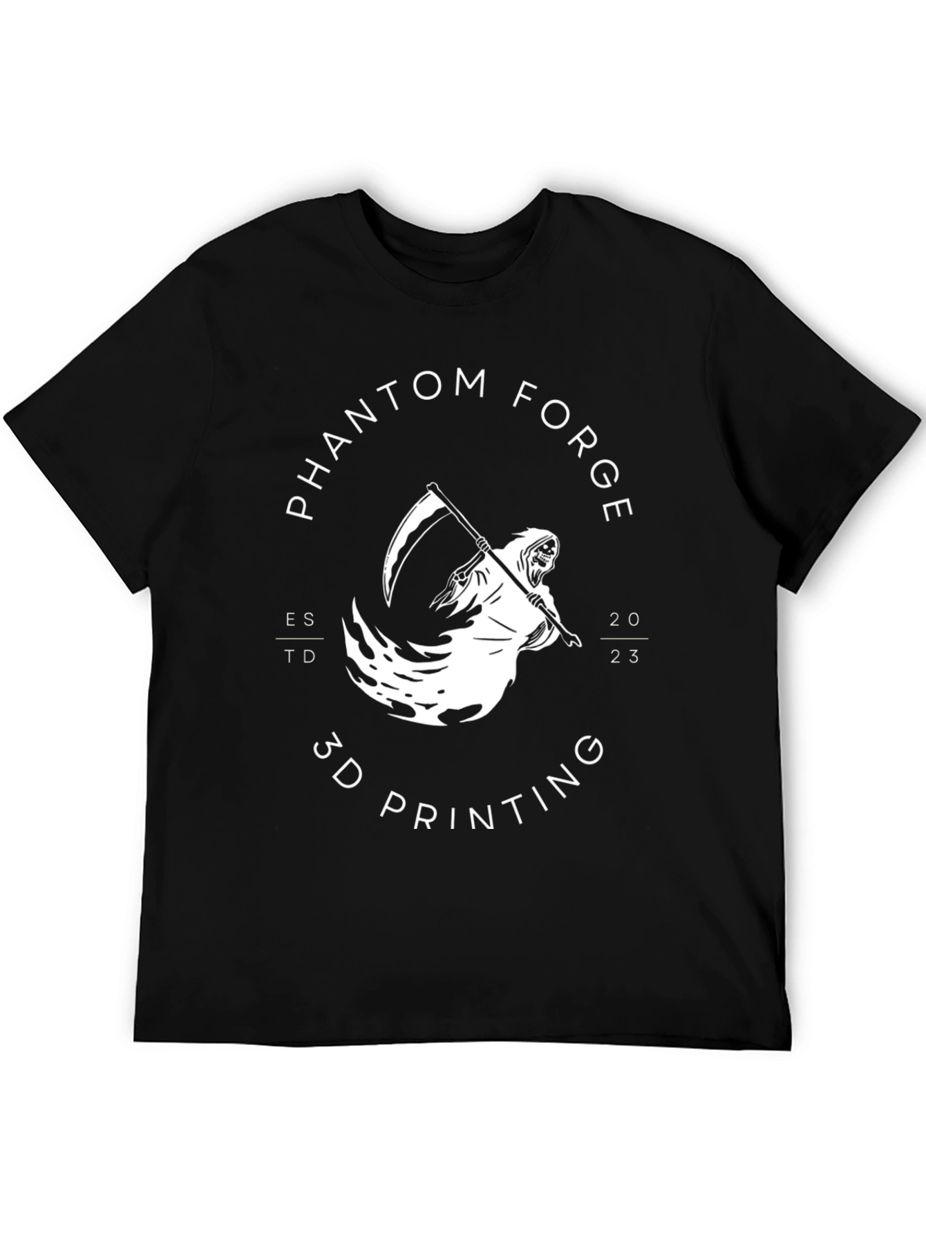 Camiseta Negra Phantom Forge Impresión 3D
