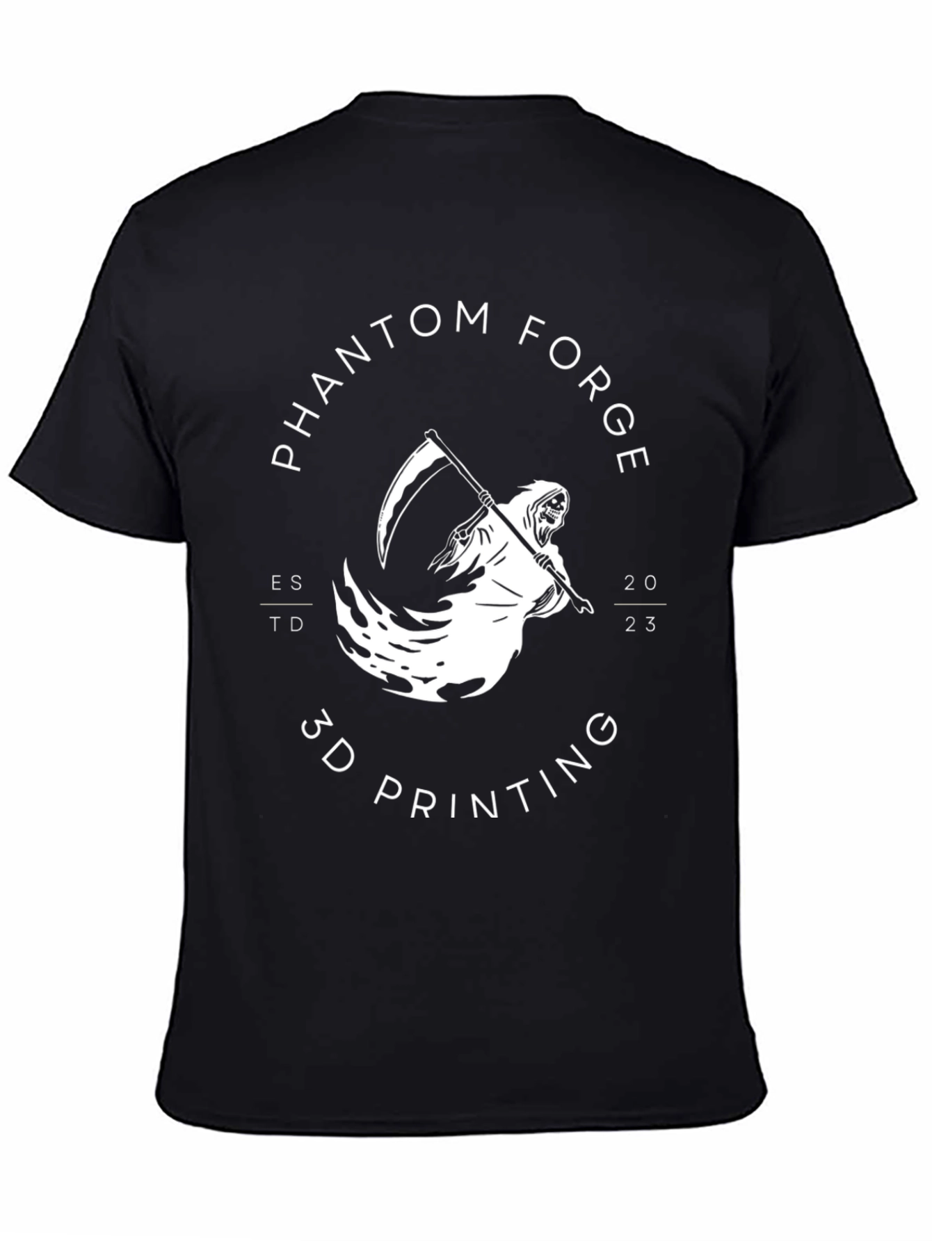 Camiseta Negra Phantom Forge Impresión 3D